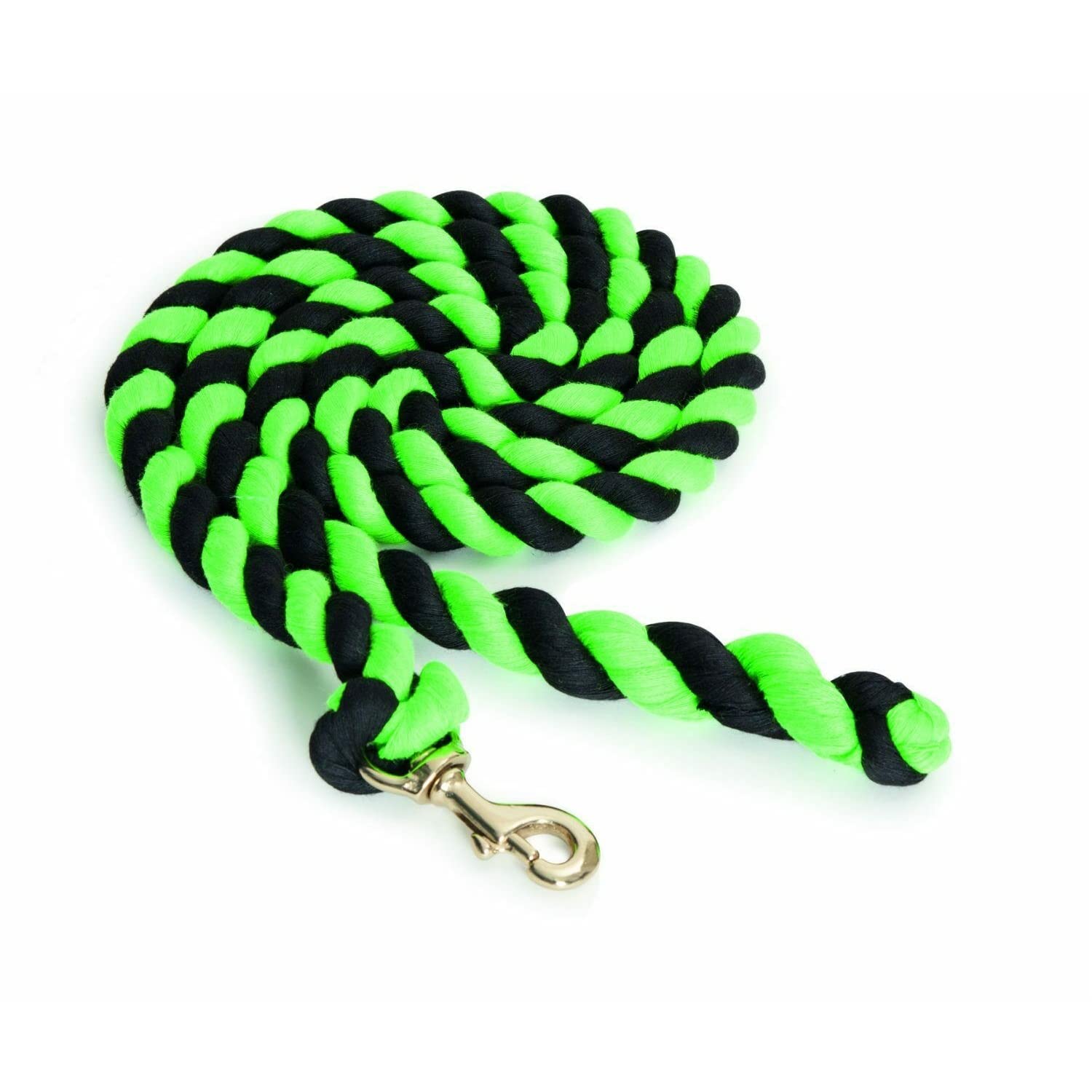 Shires Headcollar Leadrope With Trigger Clip: Black/Lime