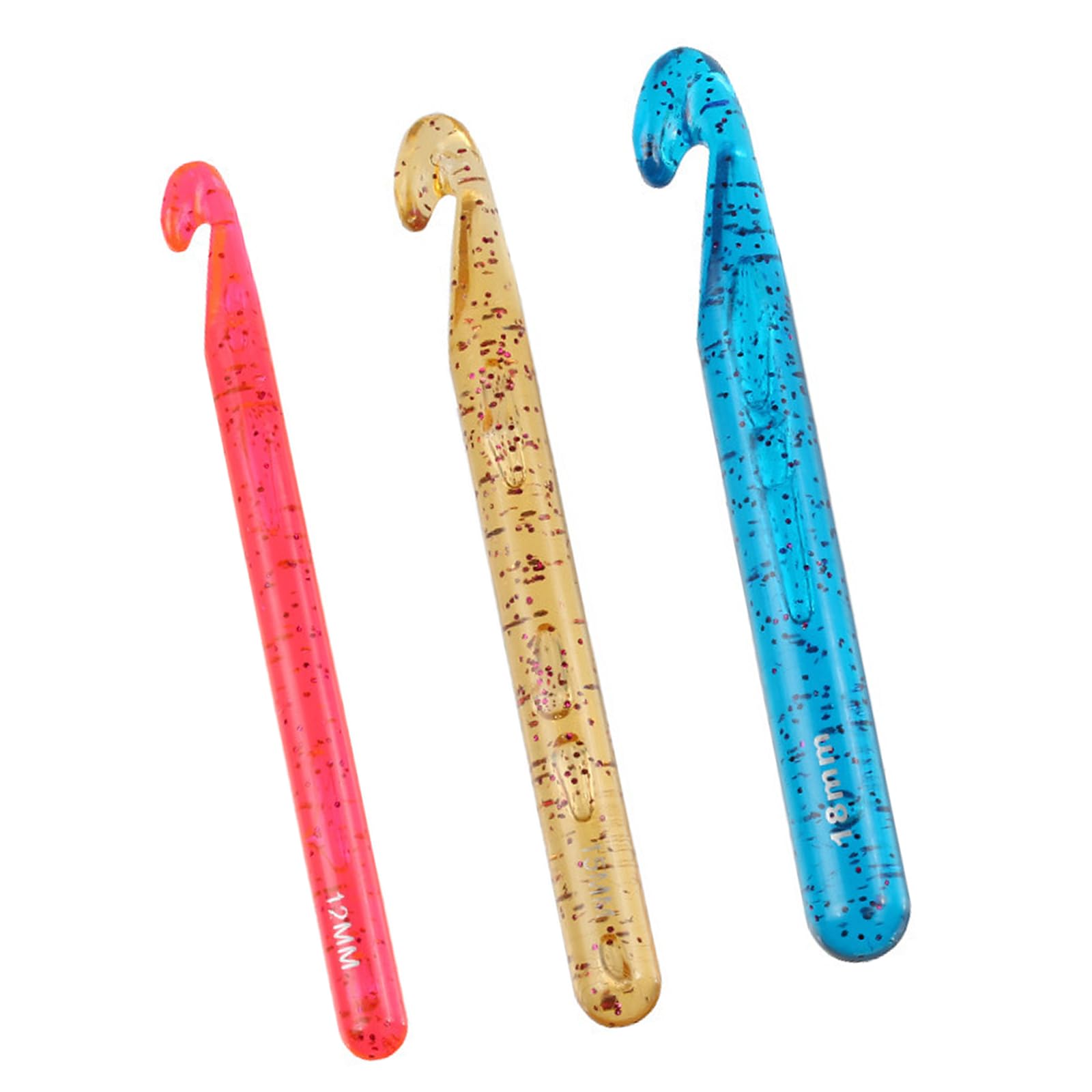 Jazuaiao 12 Red 15 Yellow 18M Ergonomic Weave Hook Set Crystal Plan Permanent Polystyrene Knitting Addons For Scarves And Clothes Clear Weave Fasteners With Ergonomic Grip
