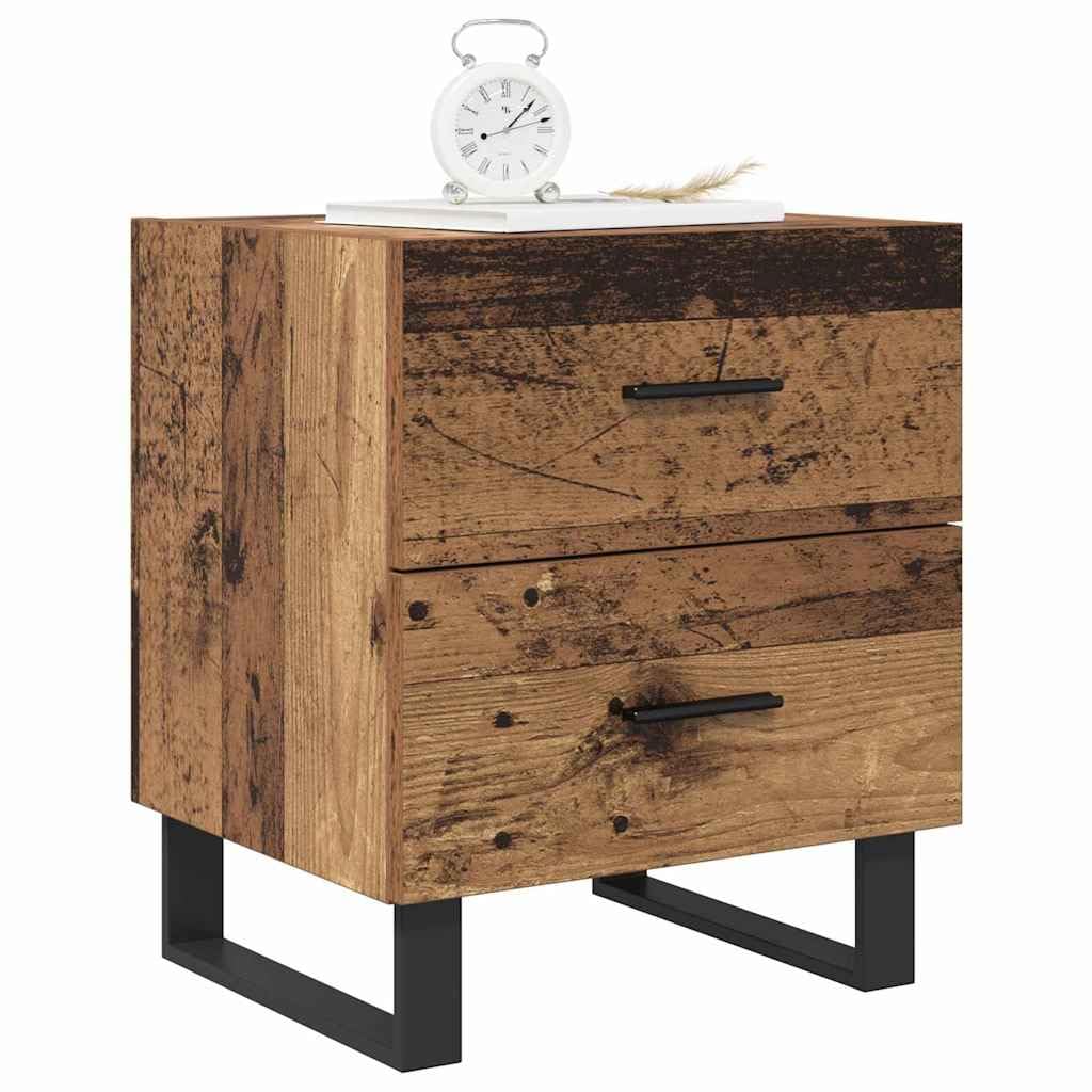 vidaXL Szafka Nocna 2 szt. Stare drewno i czarny 40 x 35 x 47,5 cm