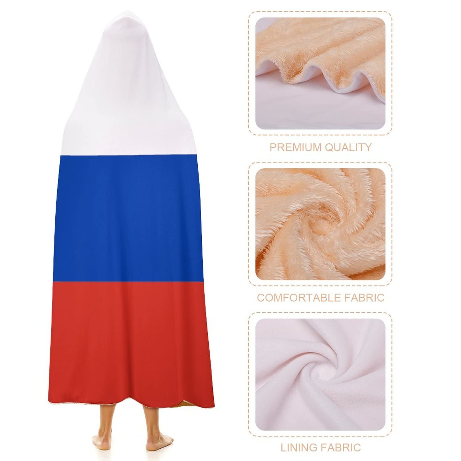 Russland-Decken, Russland-Flagge, Überwurfdecke, Landstadt-Souvenir, flauschige Decke, Länderflagge, superweiche, warme Samtdecke für Couch, Bett, Sofabezug, Stuhl, Geschenk für Männer und Frauen, 127