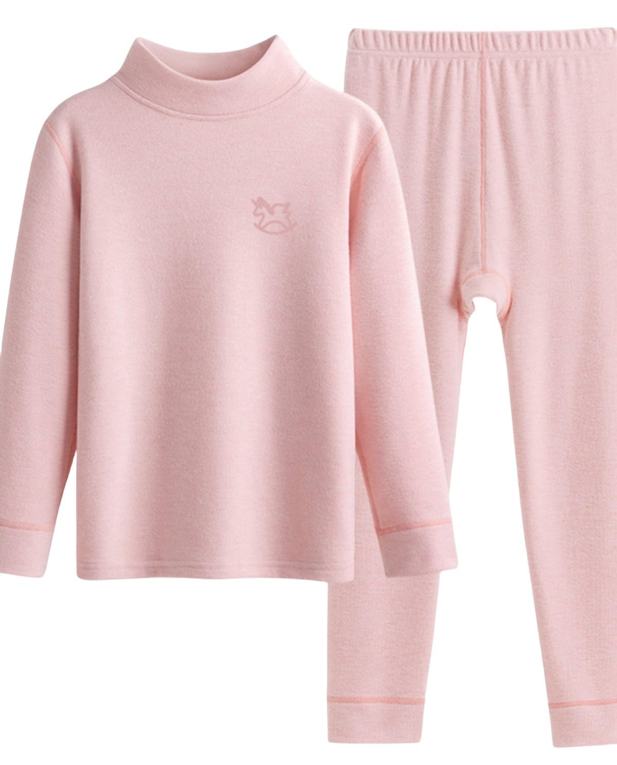 Zonto Ropa Interior de Invierno para niños Cuello Medio Alto Engrosado Traje De Niña con Dibujo De Cuello Medio Y Ropa Interior Térmica para Niños