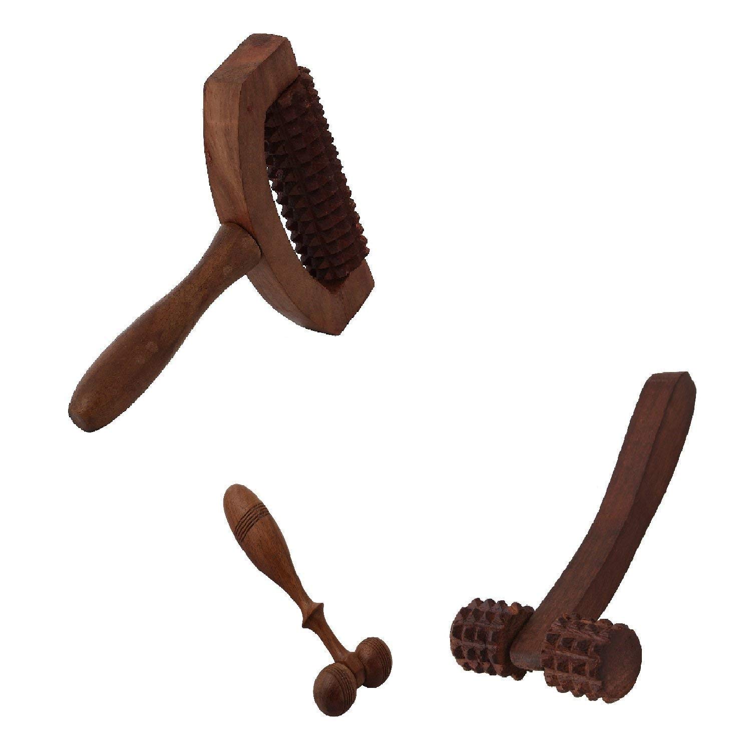 DWH Deluxe Wood Handicrafts Wooden Massager Handheld Body Calf Massager,Acupressure Roller Massager,Pain Relief Plane Ring Two Sided Masager For Neck Shoulder&Body Relaxation Massager Set Of 3 (B08WWYVJC3) Amazon Price History, Amazon Price Tracker