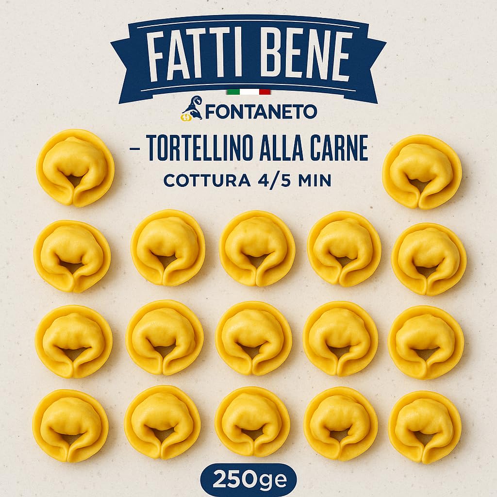 Fatti Bene Tortellini di Carne Freschi 250g – Ricetta Tradizionale – Confezione Multipack da 6 o 12 – Ideali per Primi Piatti Veloci e Genuin (6)