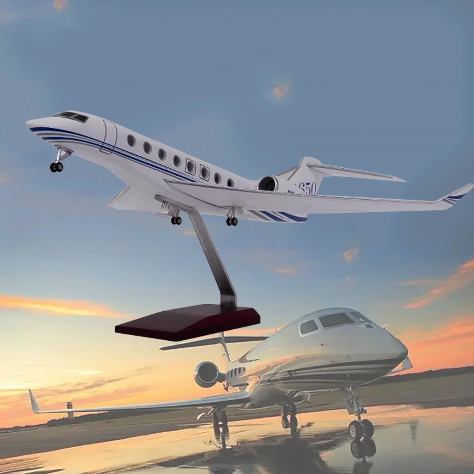 Model Airplane Ukraine AN-225 16.5” 1:200 Scale Aircraft Model Model Jet Plane Collectibles Resin Diecast Plane Mode for Collection(1/50 Gulfstream G650)