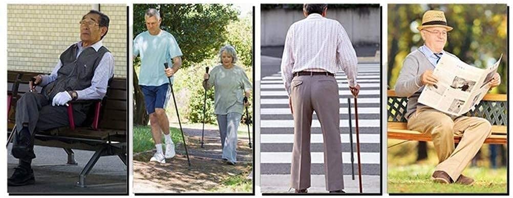 Bastones Bastones para Caminar Bastones Telescópicos Ajustables Antideslizantes con Luz LED 10 Altura Ajustable para Hombres Mujeres Personas Mayores Discapacitadas y Ancianos Star of Light