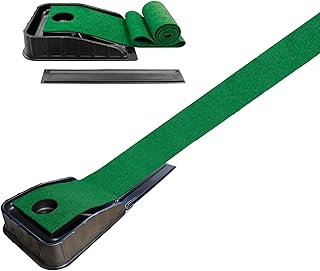 Golf Putting Trainer, Putting Mat, 87\" (220 cm) Long with Fairway Return, Portable Mat with Automatic Ball Return, Mini Golf Practice Training Aid - Home, Office, Outdoor Use