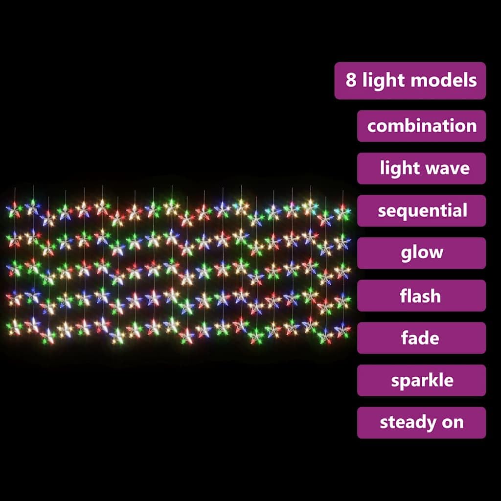 LED Sternenvorhang Lichterkette 500 LED Bunt mit 8 Funktionen Kunststoff 456x135 cm für Innenbereich und Außenbereich Weihnachtsbeleuchtung Garten Balkon Stimmungslicht