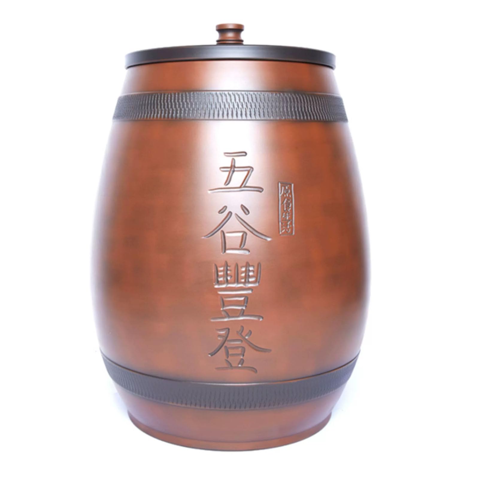 IXTREGZJKM Retro Handmade Ceramic Grain Storage Jar, Ceramic Rice Container with Lid, Grain Dispenser, Airtight Container, Suitable for Storing Rice, Soybeans, Flour, Snacks, and Coffee Beans. 25kg