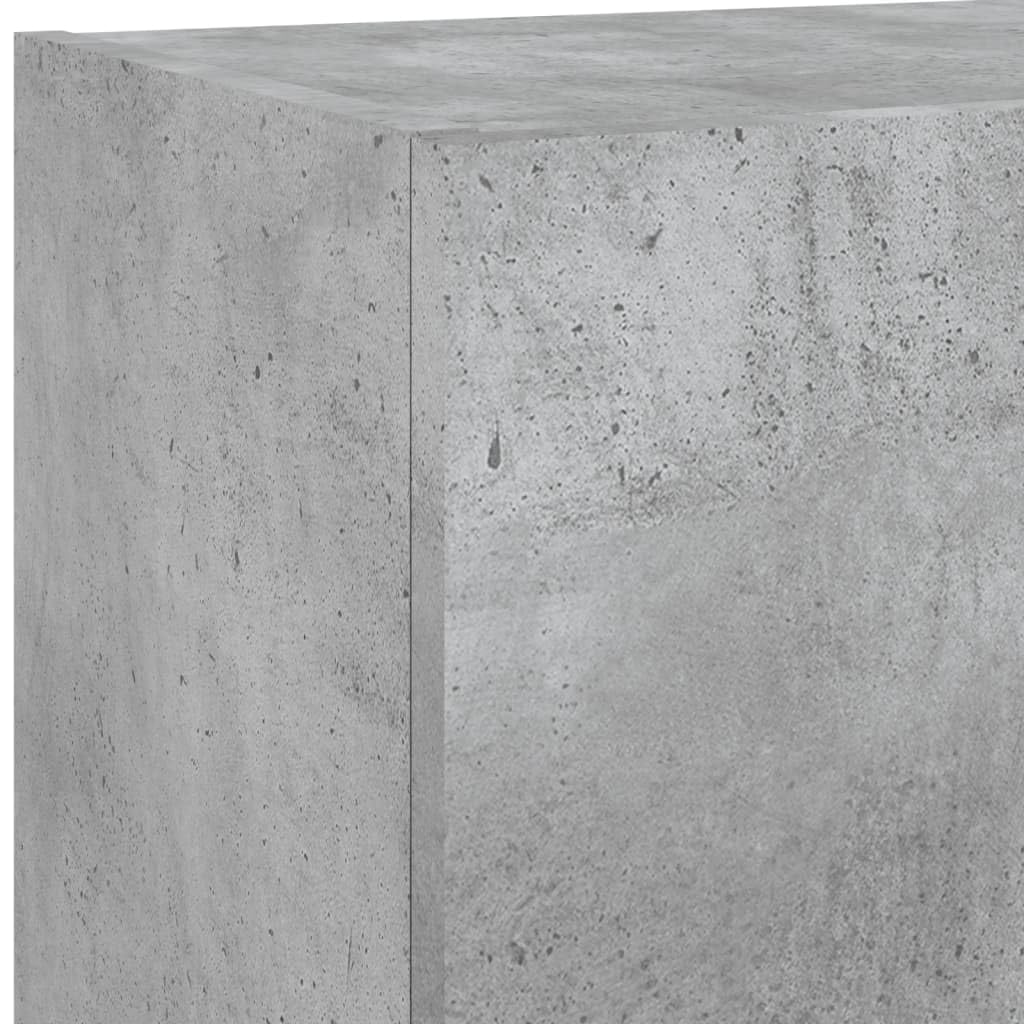 vidaXL Mueble para TV con Luces LED, Soporte Flotante con Almacenaje, Armario Consola de Pared, Mueble Multimedia de Salón Dormitorio, Gris Hormigón