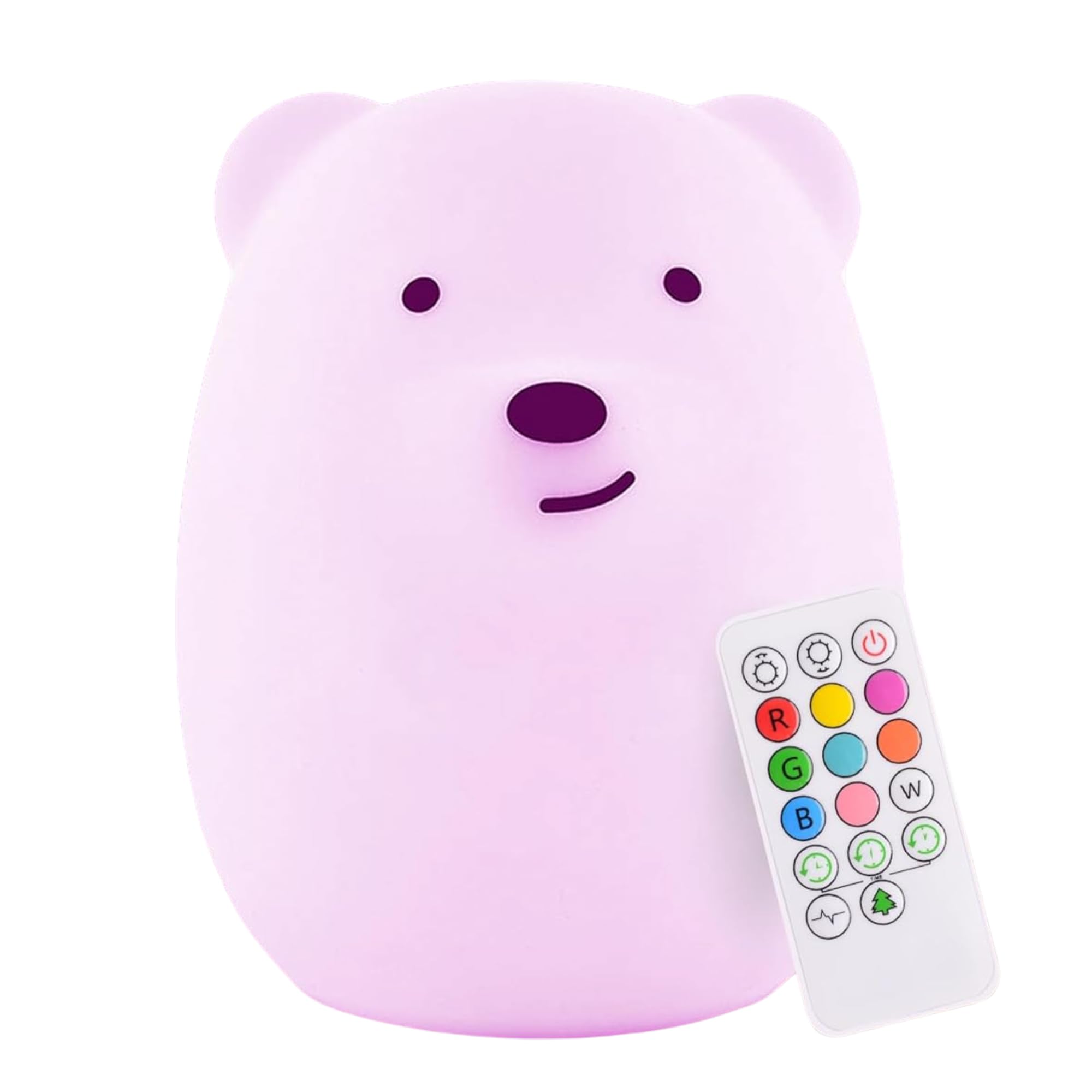 Lumipets Benny The Bear Squishy Silicone Night Light for Kids | Cute Night Light with Remote & Touch Control for Girls & Boys | 9 Color Changing Soft Portable Animal Lamp Comes with USB Cord