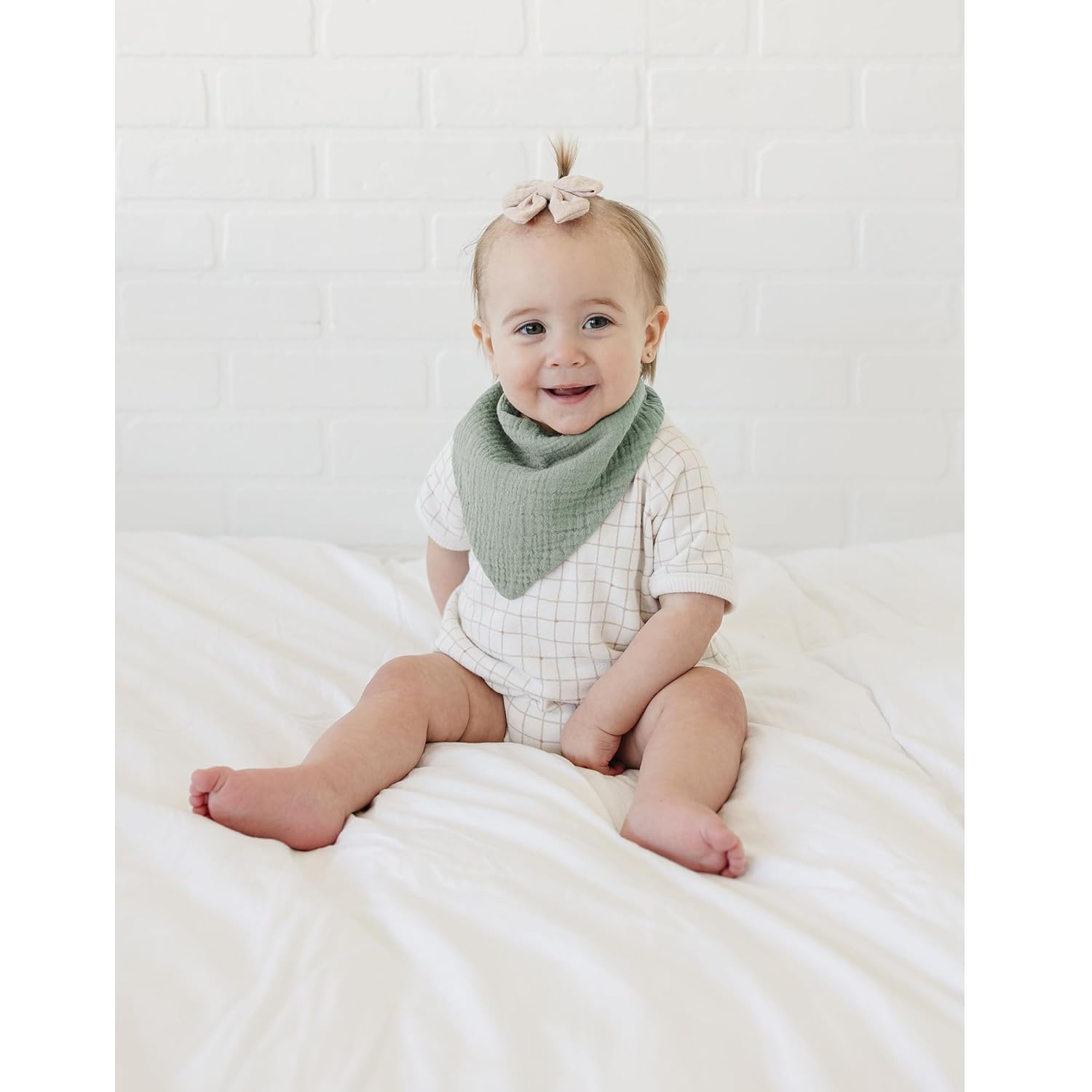 ROXANEPIG 6 Pack Muslin Baby Bibs for Boys Girls Soft Cotton Baby Drool Bibs, Drooling and Teething Bibs for Infant Newborn (A) - Image 4