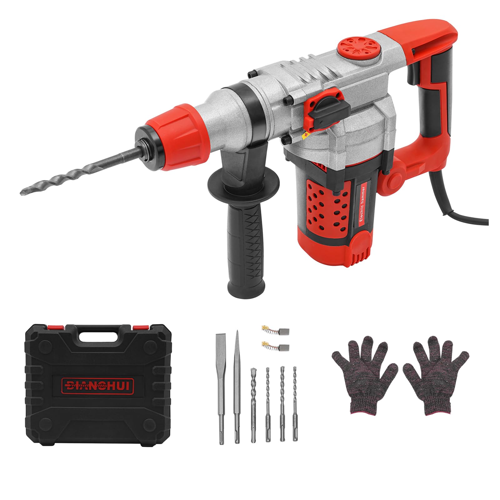 Martello perforatore elettrico 3 in 1 con 6 punte, 2200 W