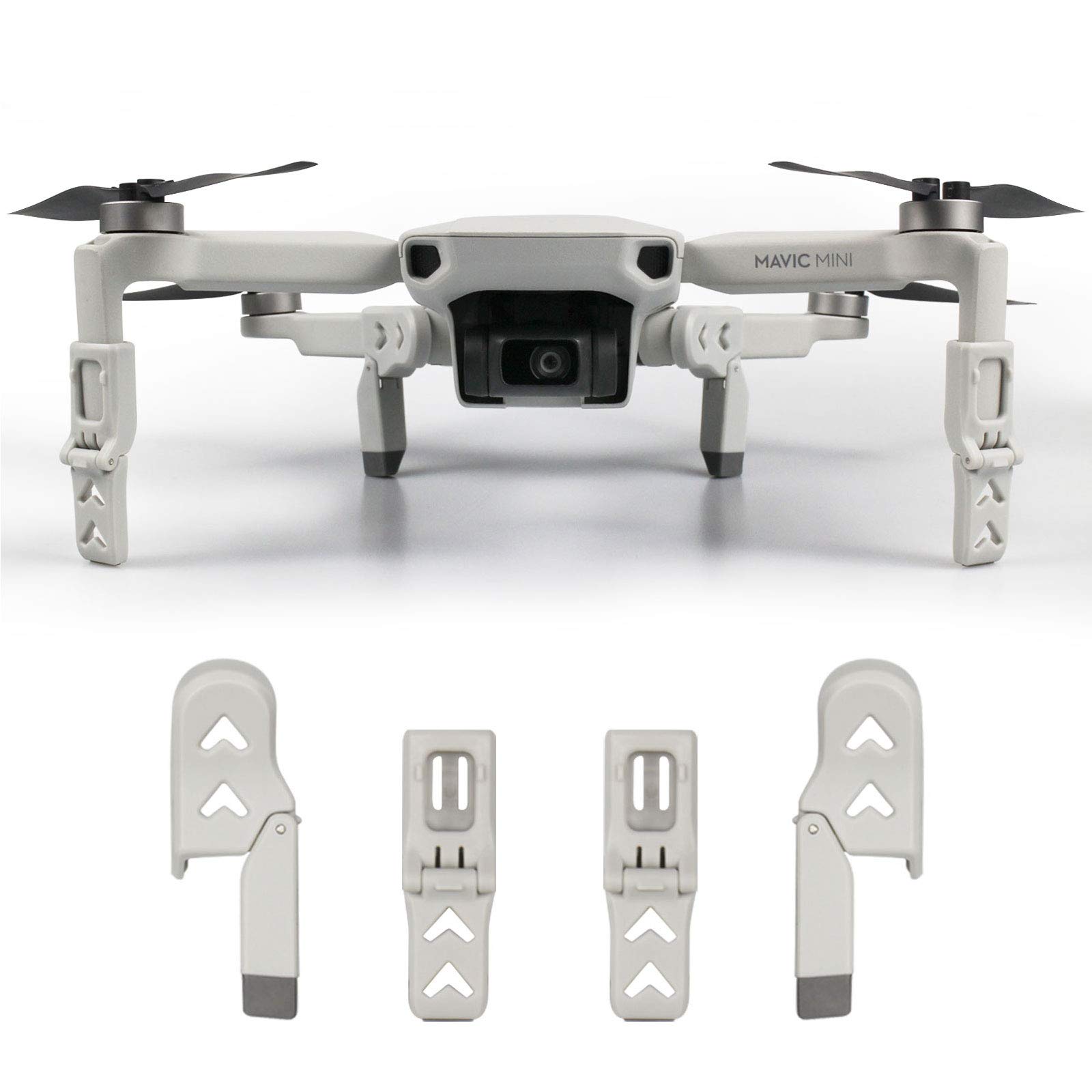 SYMIK Retractable Landing Gear Extension for DJI Mavic Mini (NOT for Mavic Mini 2), Foldable Design, Can be Left on The Drone at All Times; Adding 1 inch of Ground Clearance for The Camera Gimbal