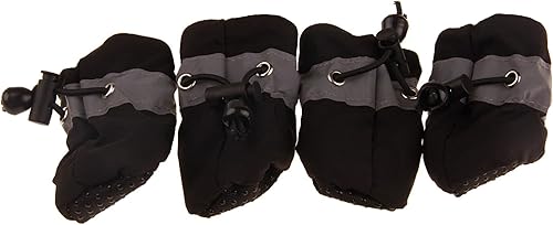 Miniatura 3 de Zapatos suaves para perros pequeños, zapatos ligeros para cachorros para verano e invierno, botines antideslizantes para caminar, color negro,