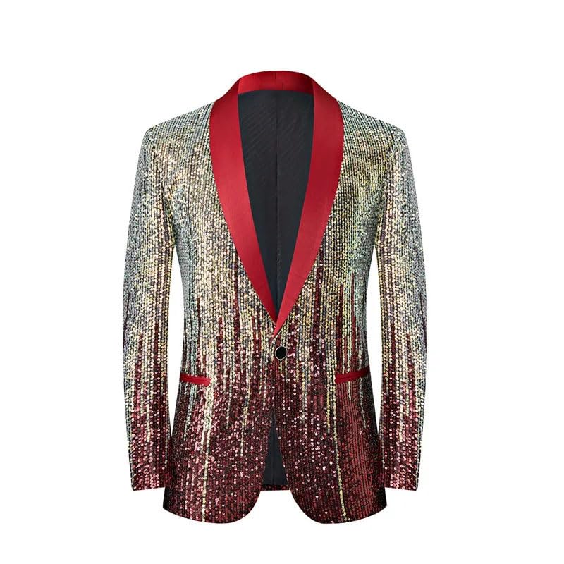 Men's Gradient Sequin Blazer - Luxury Sparkling Dinner Jacket for Banquet, Host3