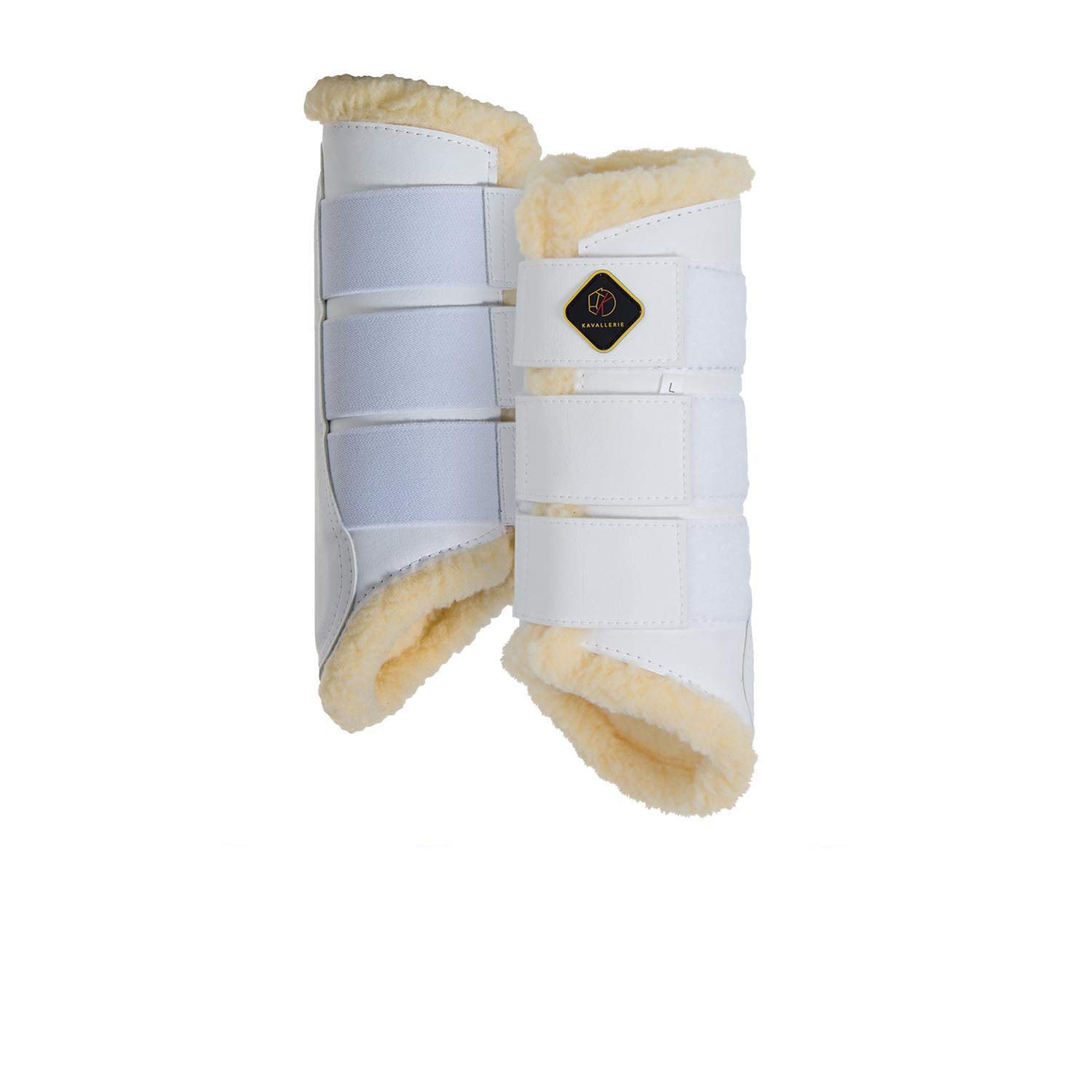 Kavallerie Dressage Horses Boots: Fleece-Lined Faux Leather Woof Brushing Boots for Training, Jumping, Riding, Eventing - Quick Wear for Breathable, Lightweight & Impact-Absorbing Wrap