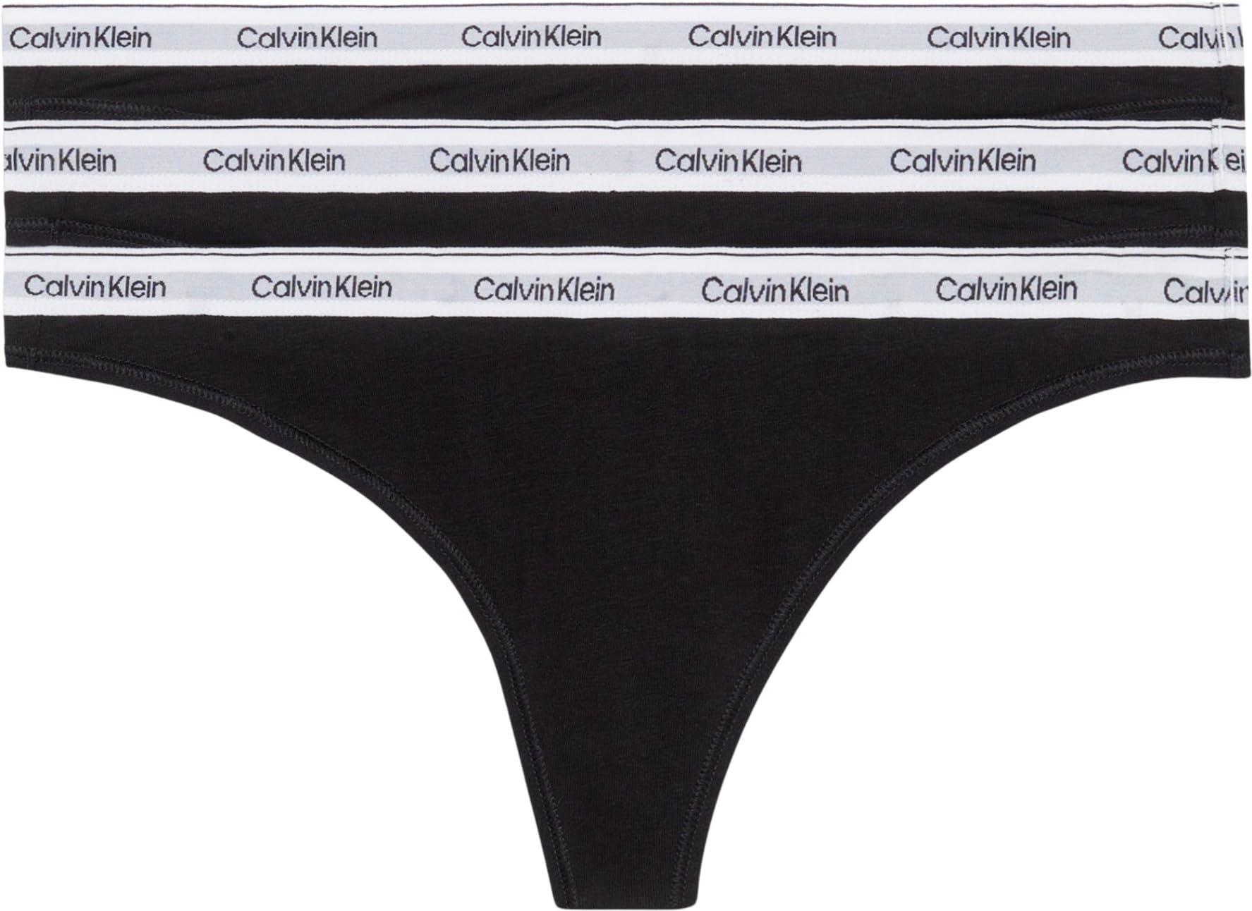 Calvin Klein 3 Pack Thongs Black 16 (Xl)