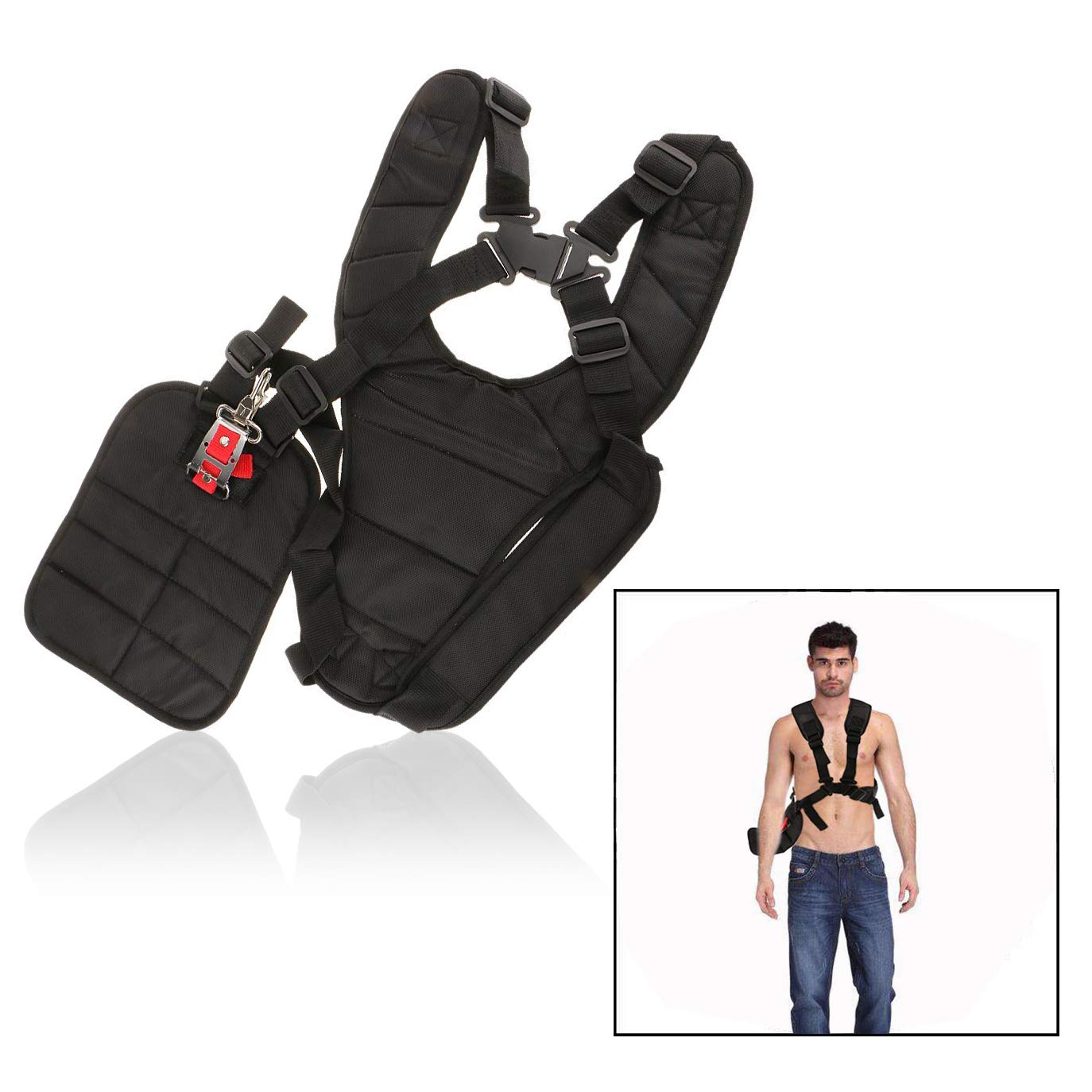 Strimmer Doppio Strap Strimmer Spalla Strap Strimmer Doppio Cinturino Bretelle Adatto a Tutti i Tipi di Tosaerba Nero