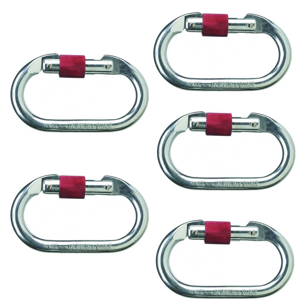 Pack of 5 Delta Plus Froment ELARA01 AM002 Steel Karabiner with Screw Carabiner