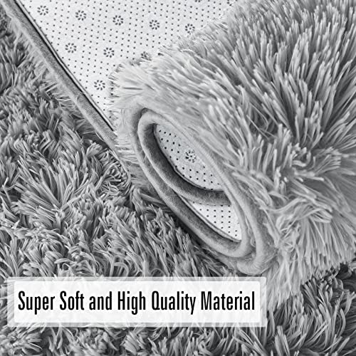 Andecor Soft Fluffy Bedroom Rugs, 5 X 8 Feet Indoor Shaggy Plush Area Rug For Boys Girls Kids Baby College Dorm Living Room Home Decor Floor Carpet, Grey #TOP5