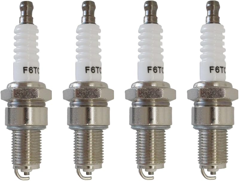 Spark Plug F6TC 4 Pack | Compatible with Honda GX160 GX200 GX270 GX390 Generator 5.5hp 6.5hp 13hp Replaces NGK