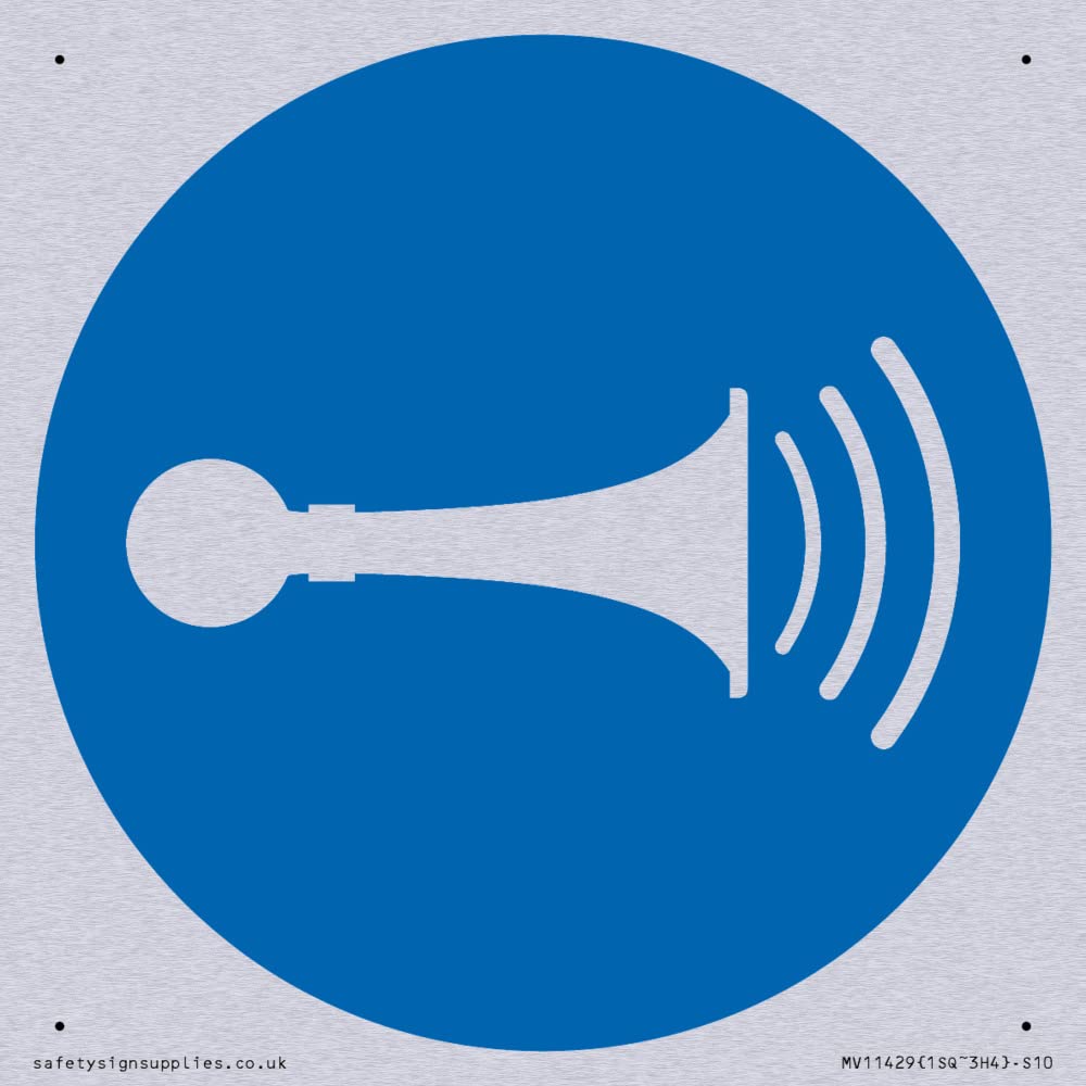 Mandatory: Sound horn Sign - 100x100mm - S10