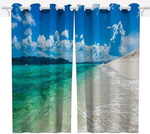 Miniatura 3 de Cortina de puerta corrediza de vidrio con impresión de fotografía escénica, 2 paneles, cortinas de pasillo de 85 pulgadas de ancho x 85 pulgadas de