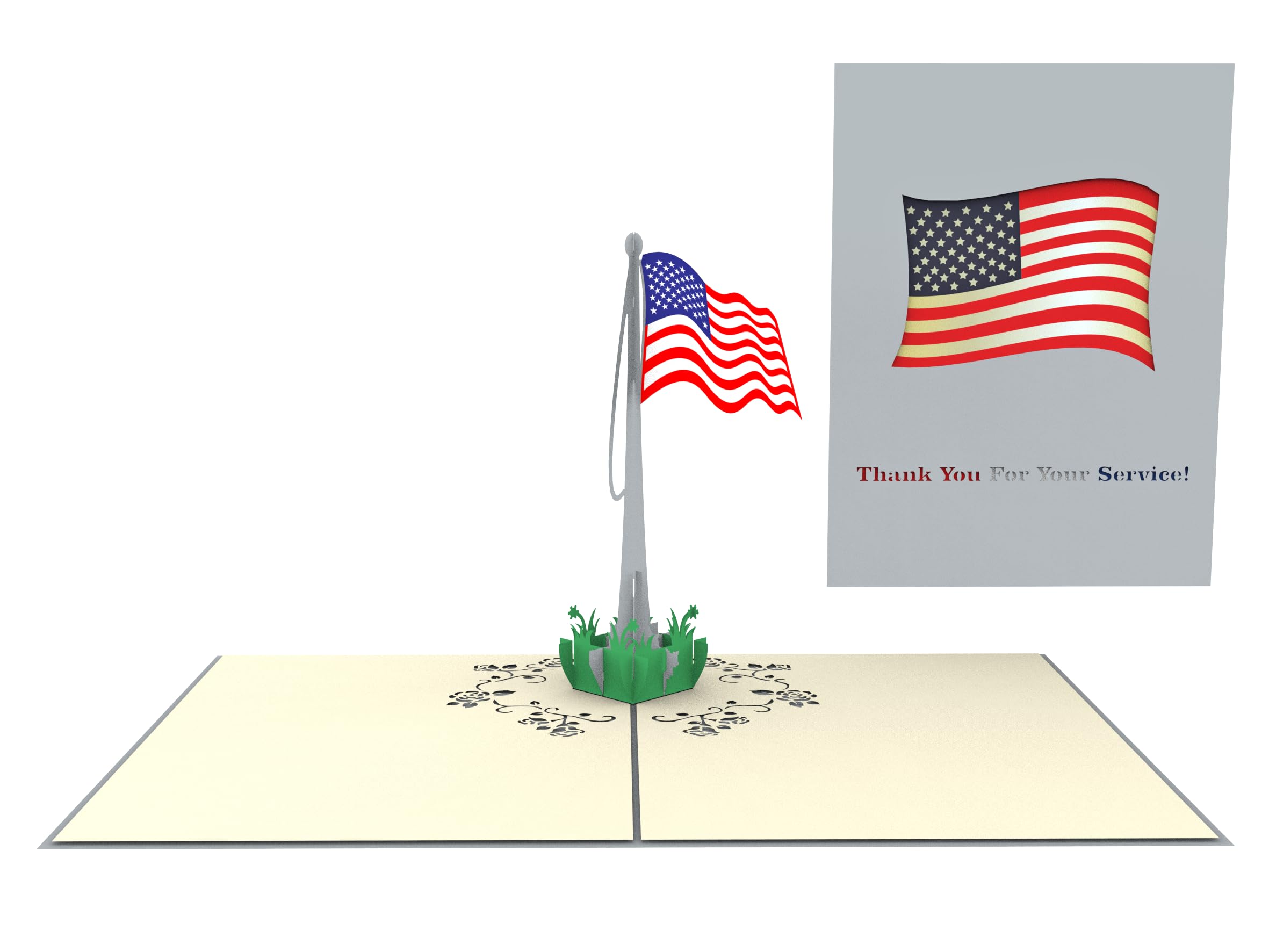 iGifts And Cards Home of the Brave 3D American Flag Pop Up Card - 6x8 Patriotic Greeting with Envelope for Veterans, Active Duty, Memorial Day, July