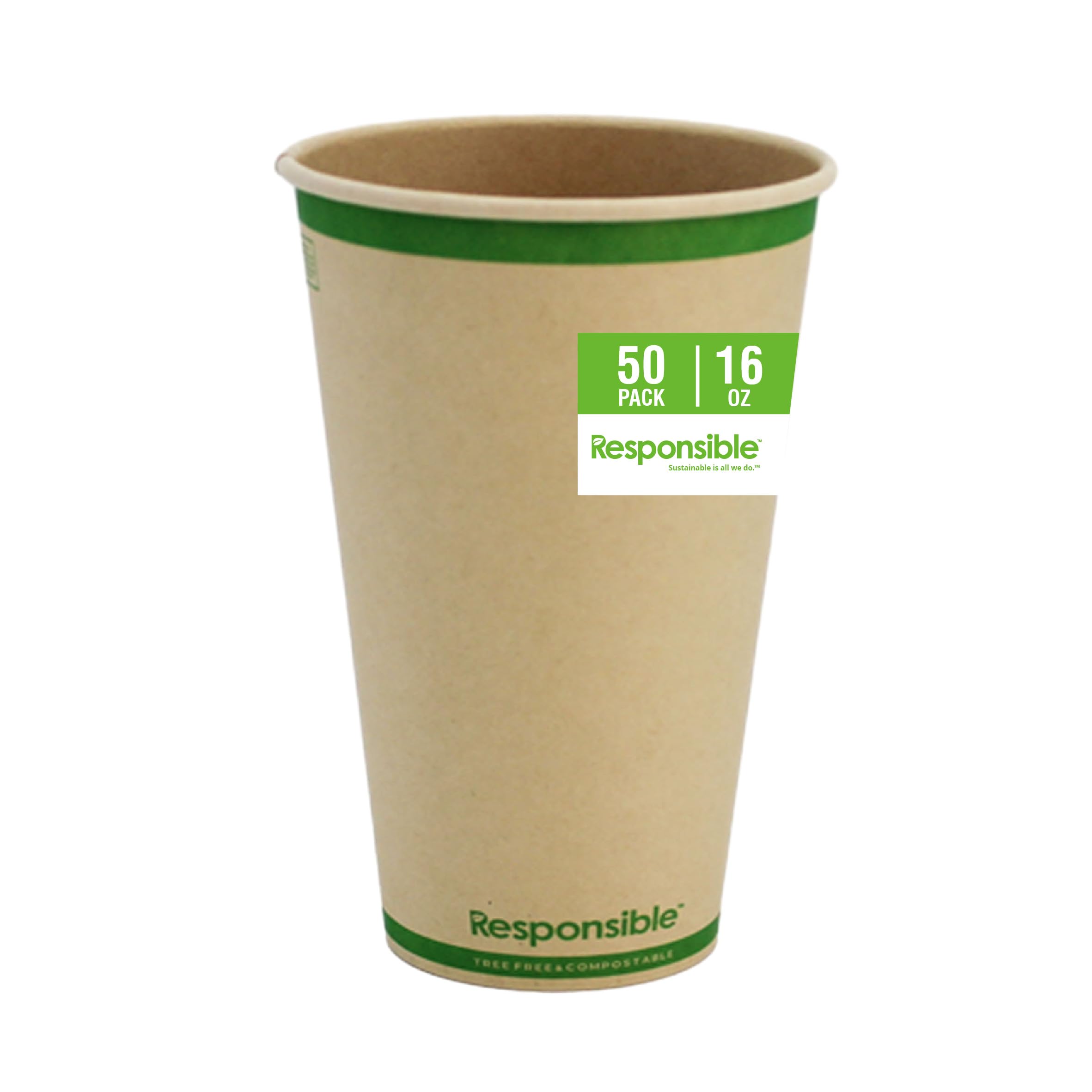 Responsible Products 16 oz (50 Count) / Natural Brown / Casual Cups