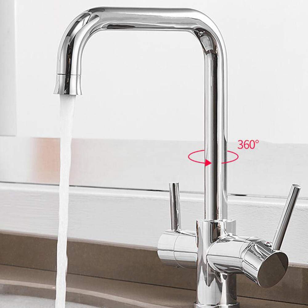 3-Wege-wasserfilter-küchenarmatur, verchromtes Messing, 3-in-1-wasserhahn, heißes und kaltes direkttrinken, Filtration, küchenarmaturen-b