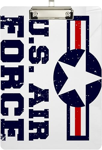 Yasala Portapapeles acrílico del 4 de julio, tamaño carta A4, tamaño carta, clip estándar con clip de metal dorado de perfil bajo, clip de regreso a
