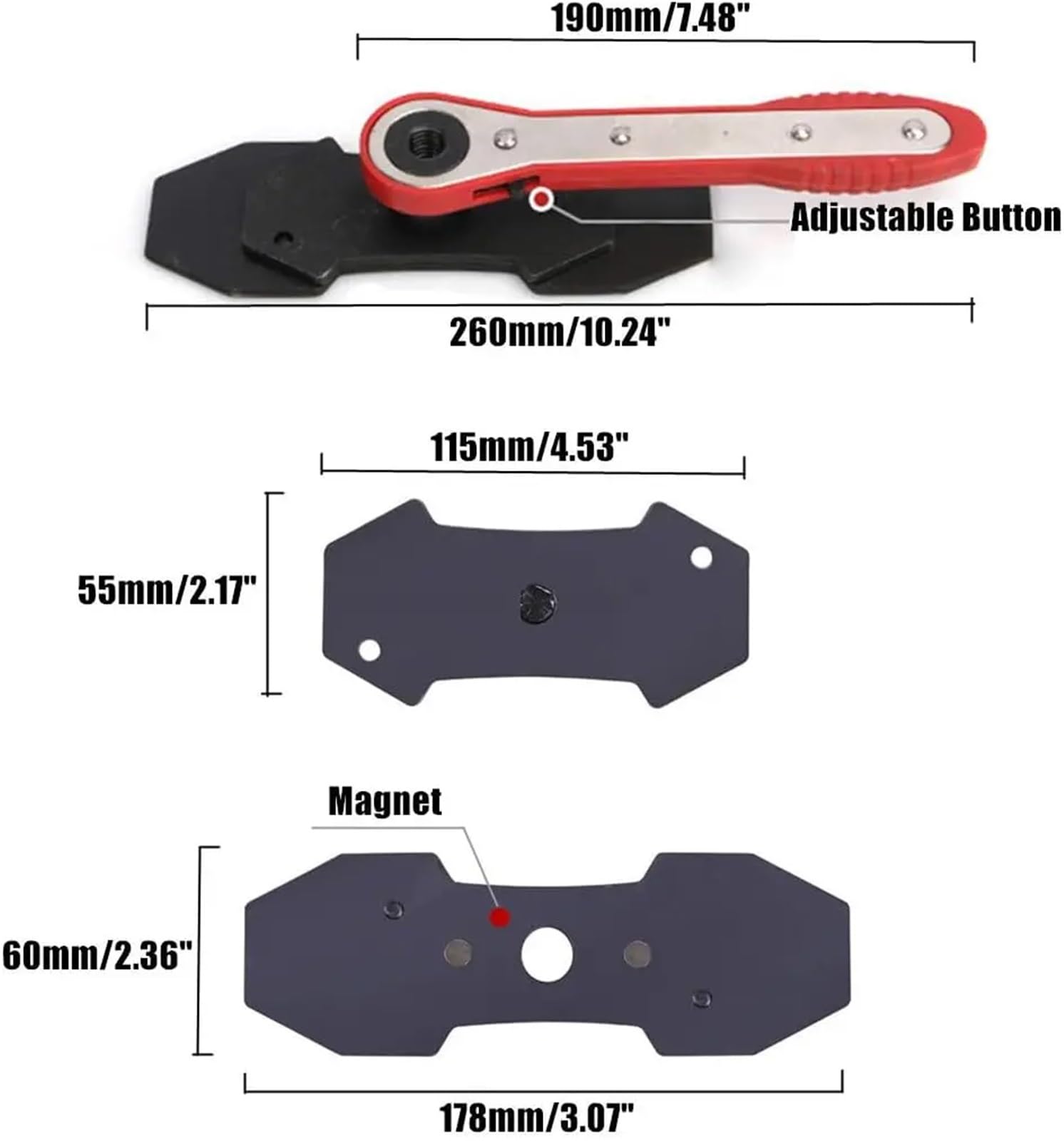 DRUM BRAKE BAR Rozpieracz Zacisków Hamulcowych 360° Do Samochodów Z Grzechotką Narzędzie Obracania Klucz Kompresyjny Zestawy Naprawcze Tarcz Zaciskowych Zacisk