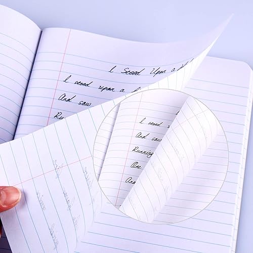 Miniatura 5 de KAISA Cuadernos de composición, rayas anchas, 9-34 x 7-12 pulgadas, cubiertas de mármol negro, bloc de notas de composición, cuadernos de 100 hojas,