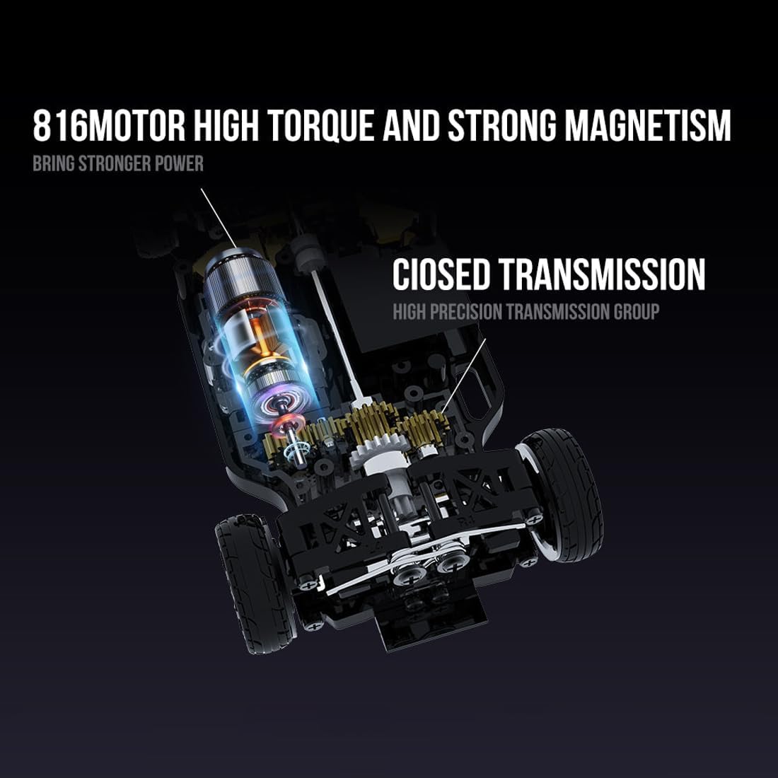 Mini RC Car with HD FPV Camera, 1:43 Scale RC Drift Car for 25+ Mins Play, 2.4GHz FPV Rc Car with LED Ambient Lights & Gyro, Mini Racing Toys for Adults (RTR Standard Version/Cyan-Orange)