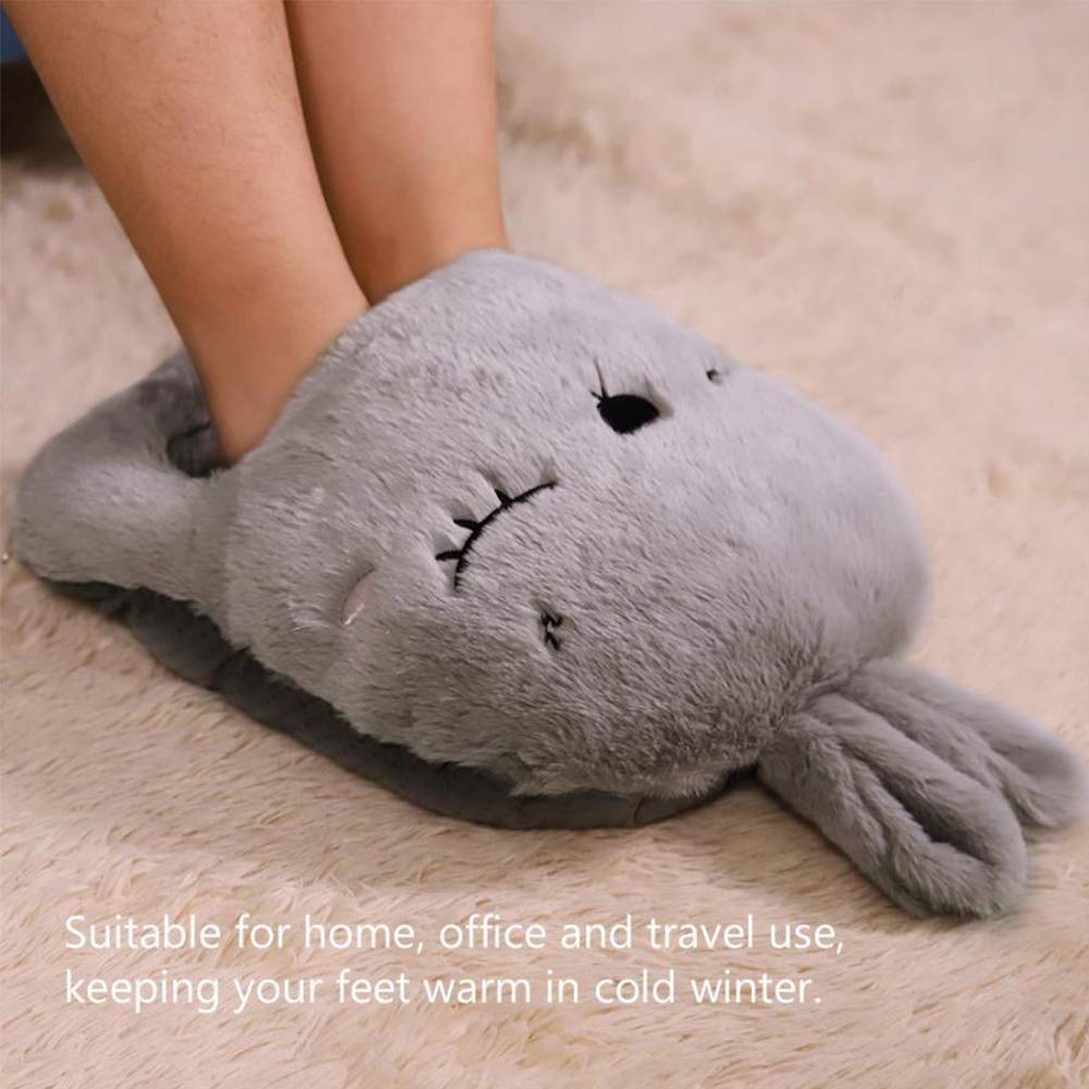 Calentador De Pies Calefactable Cojín Recargable USB Calentador Eléctrico Calefacción De Oficina De Invierno Calentador De Plantilla, Funda Desmontable Lavable, Carga Rápida (2 Piezas),Gray1