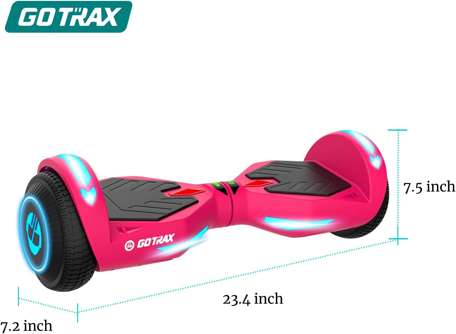 Hoverboard Gotrax with solid 6.5 "Solid-off/off-road tires, maximum range 5/6 miles, power of 6.2 miles per hour for double brush engine, certified UL2272 and 65.52W/93.6Wh self-tanking scooter battery for 44-176 pounds 8