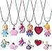 vamei 12 Pezzi Collane e Anelli per Bambina Set Gioca a Gioielli Collana Principessa Corona Bambola Cuore con Anelli Regolabili Bomboniere Regali per Bambini Principessa Vestito Accessori