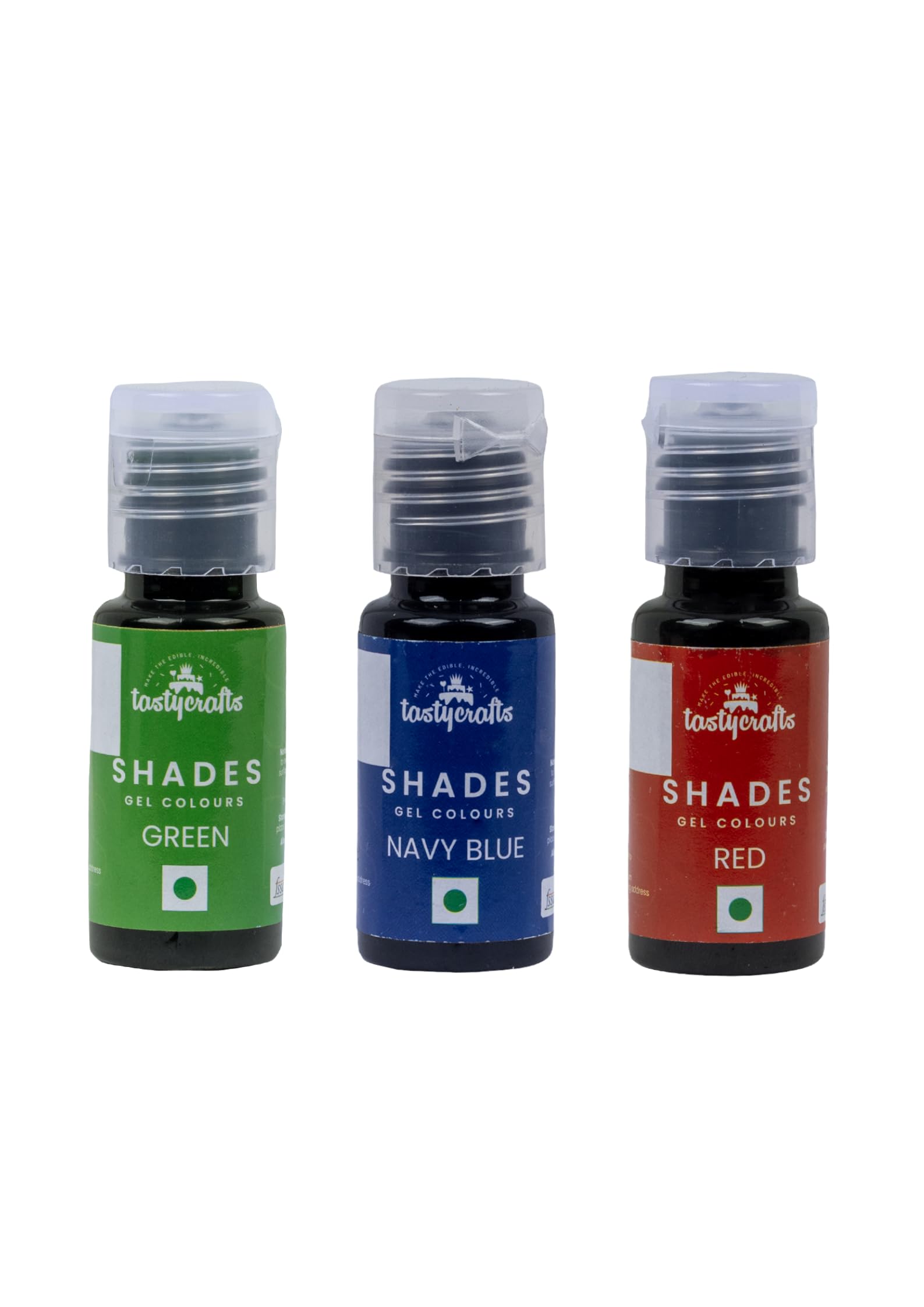 Edible Concentrated Gel Colours for Cake Decorating, | Shades | Food Colouring for Icing, Cakes Decor, Baking, Fondant | Foods Dye Colour | Combo of Green, Blue and Red - Pack of 3