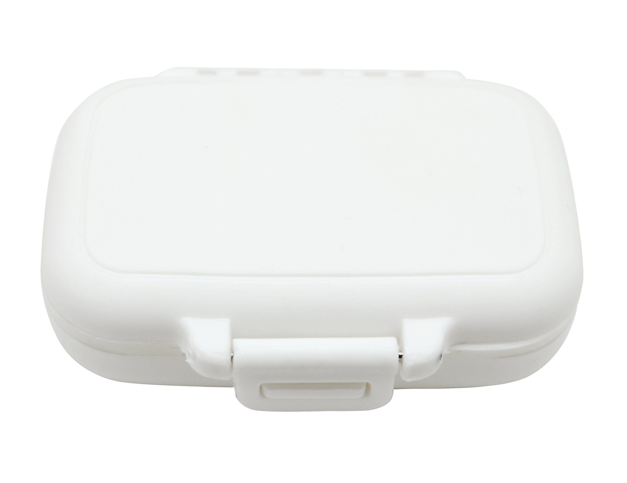 Small Pill Box Supplement Case for Pocket or Purse - 3 Removable Compartments Travel Medication Carry Case - Daily Vitamin Organizer Box (White)