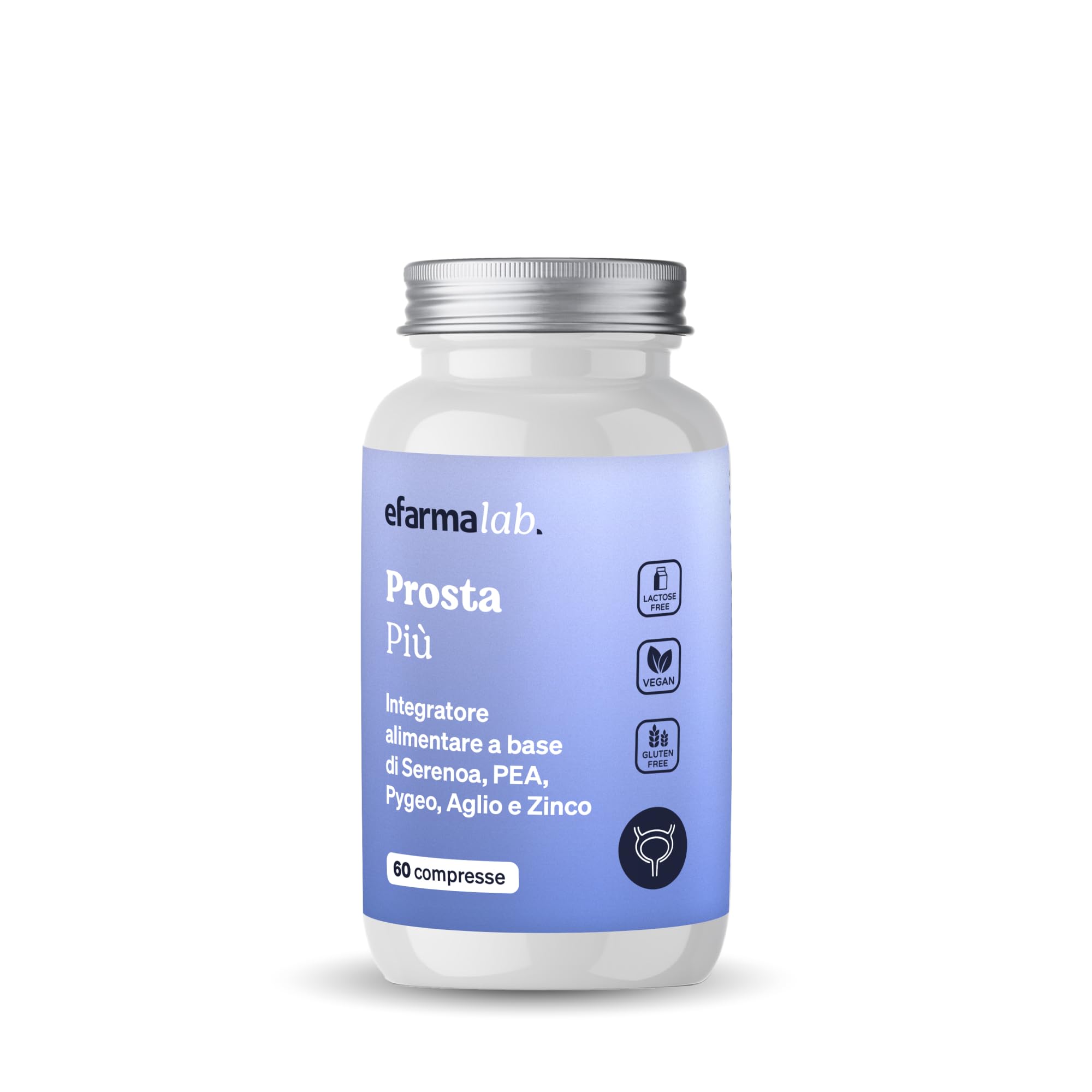 eFarmaLab Prosta Più Integratore per la Prostata con Serenoa Repens, Pygeum, PEA e Zinco | Benessere Prostatico e Urinario | 60 Compresse | Made in Italy