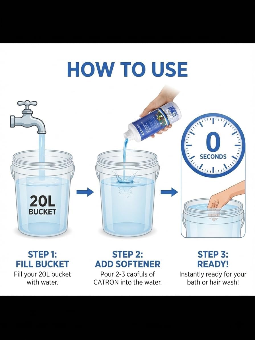 Instant Water Softener | Treat water Hair & Skin Friendly for Bathing Experience | Helps in Hair Fall & Skin Irritation | Maintain Water TDS & pH Level | Fragrance Free 400ml (Pack of 1)