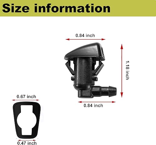 Miniatura 3 de Boquilla de lavado de parabrisas delantero de repuesto para Ford Focus 2007-2011 Ford Edge 2007-2010 Lincoln MKX 2007-2010 Kit de chorro de