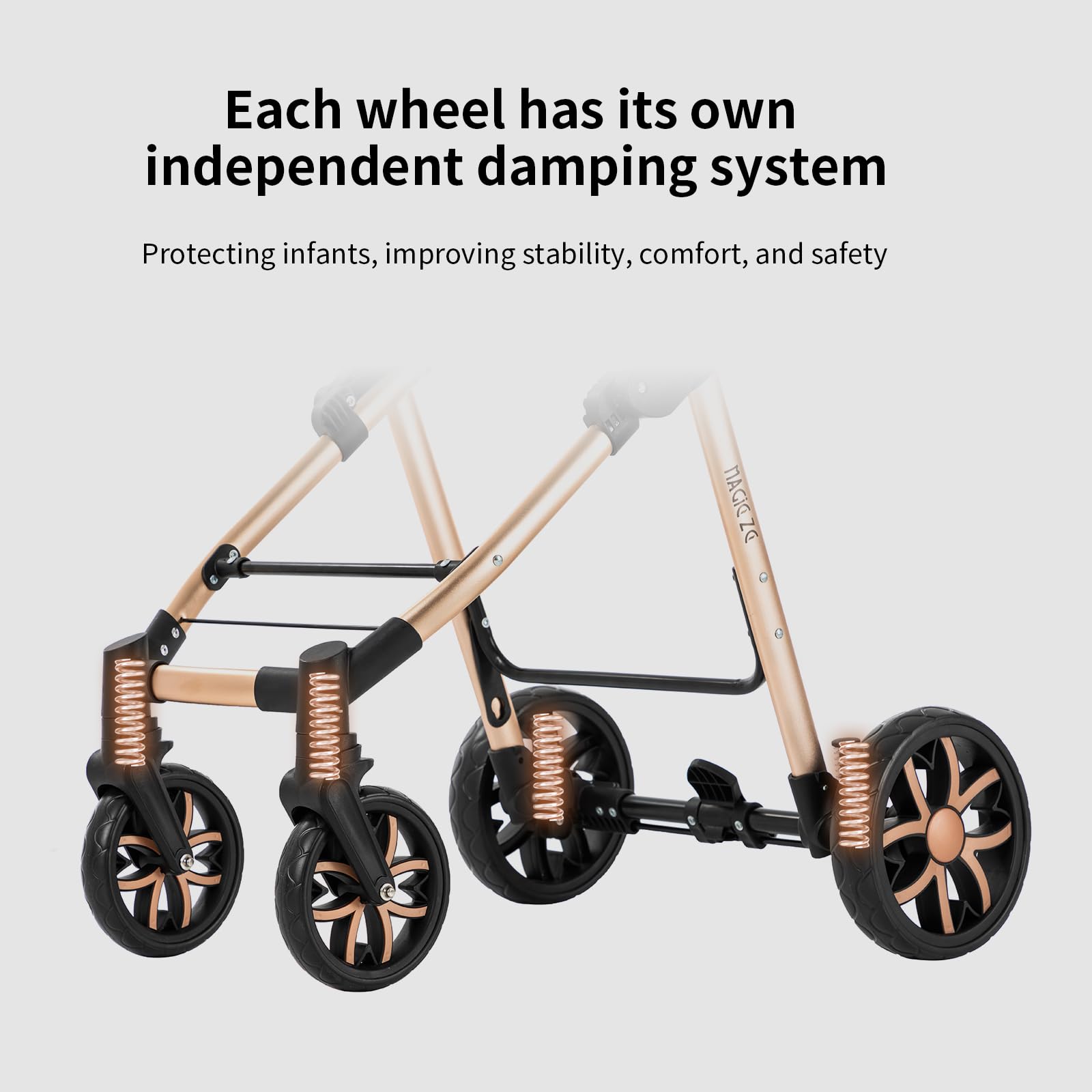 Kinderwagen 3 in 1, Buggy mit Ein-Klick-Faltdesign Hohe Landschaft, Kinderwagen mit Zwei Umkehrbaren Schiebemodi, Kinderwagens 3 in 1 Komplettset mit Rahmen Aluminiumlegierung (V9 Dark Grey)