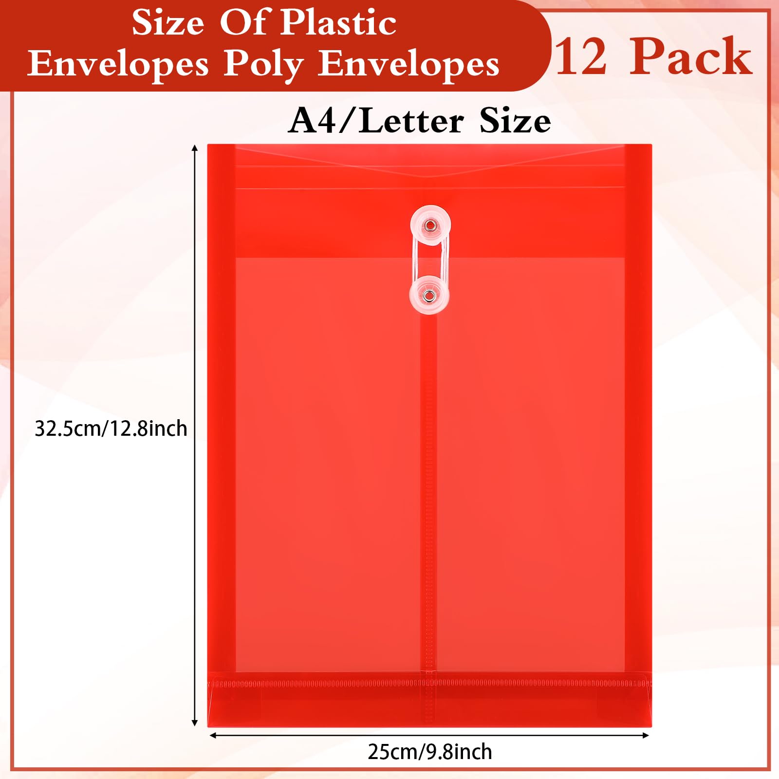 Document String Closure Plastic Document Envelope 12-Pack Blue S - A4 Size With Button & String ...