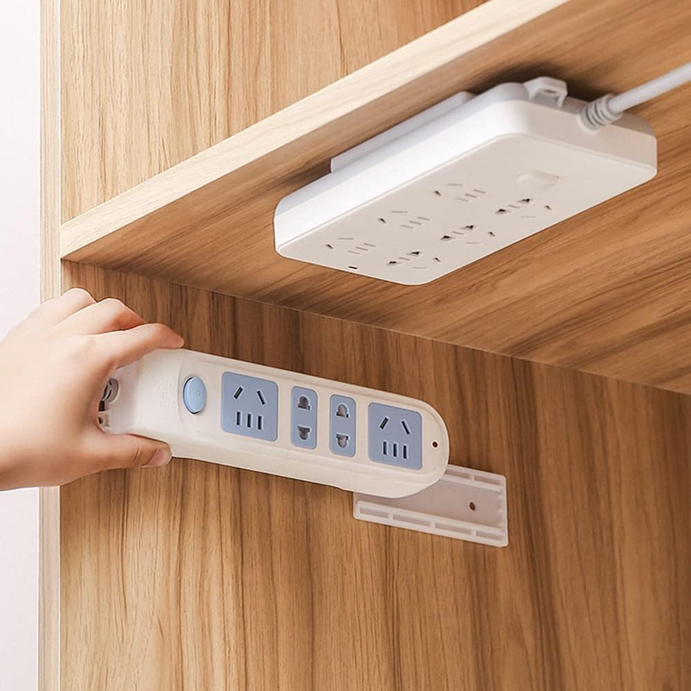 Megumi Self Adhesive Power Strip Holder Fixator Wall-Mounted Desktop Socket Fixer Cable Organizer Multi-Purpose (2 Pcs)-image-12