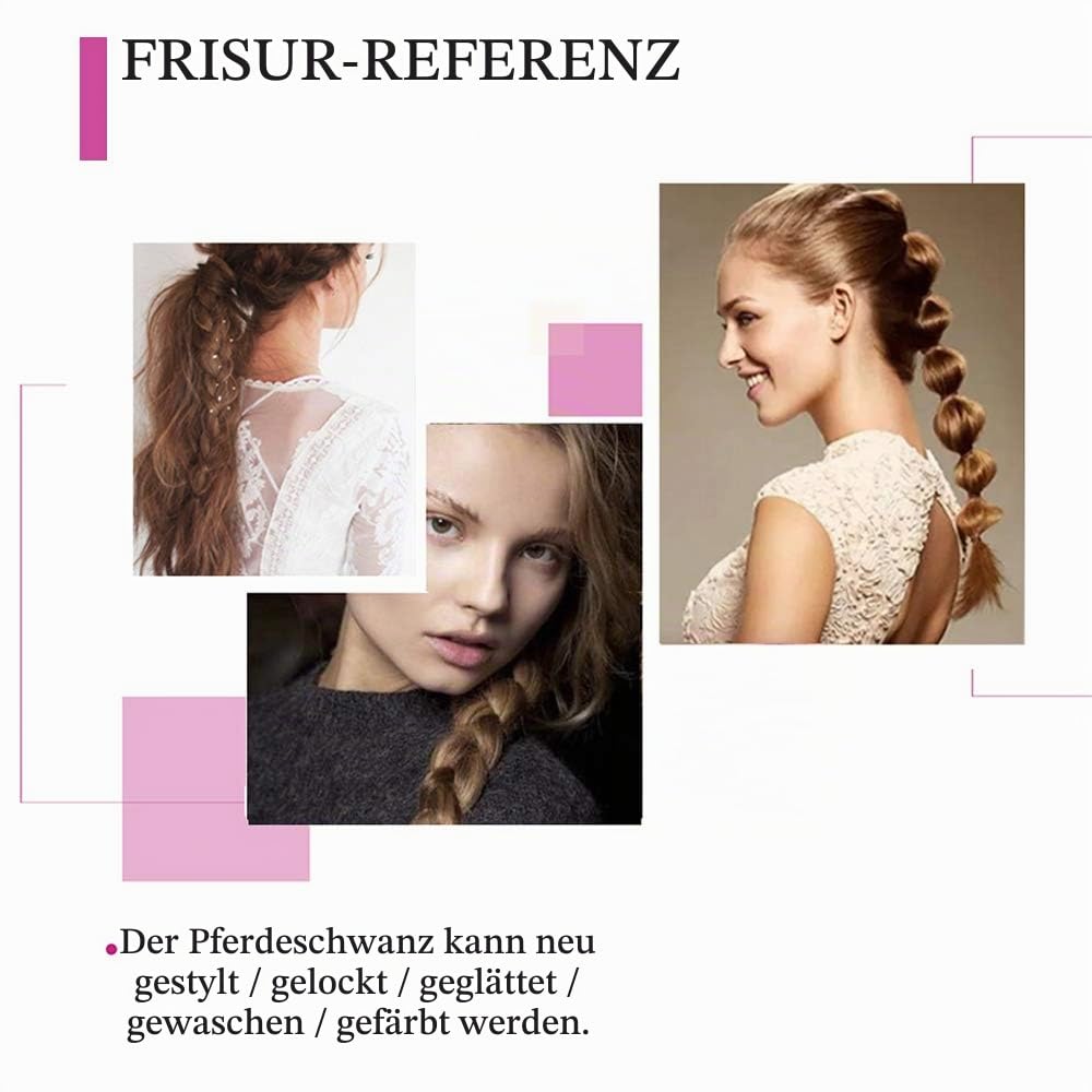 SEGO Pferdeschwanz Haarteil Zopf extensions Ponytail Haarverlängerung clip in Pony Echthaar remy Dunkelbraun 18"(45cm)-90g