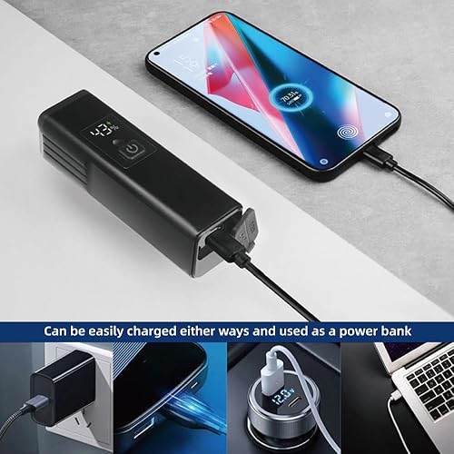 Miniatura 6 de Luz de bicicleta recargable por USB de 1800 lúmenes, batería de 4000 mAh con función de banco de energía, 5 modos de luz, luces de bicicleta