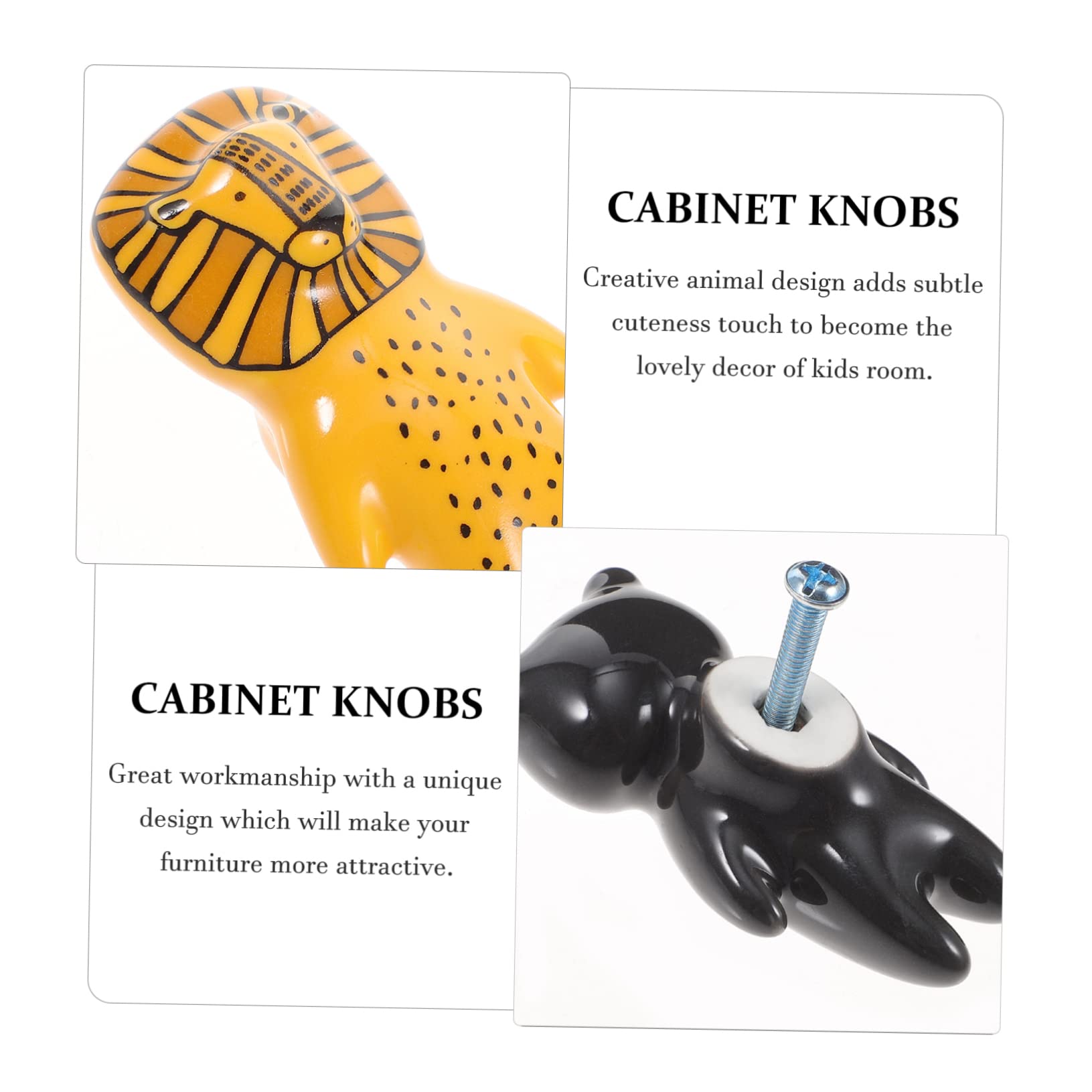 EXCEART 8 Pomelli a Forma di Animale in Ceramica Decorativi, Facili da Installare Manopole di Ricambio per Armadio e Guardaroba per Cameretta