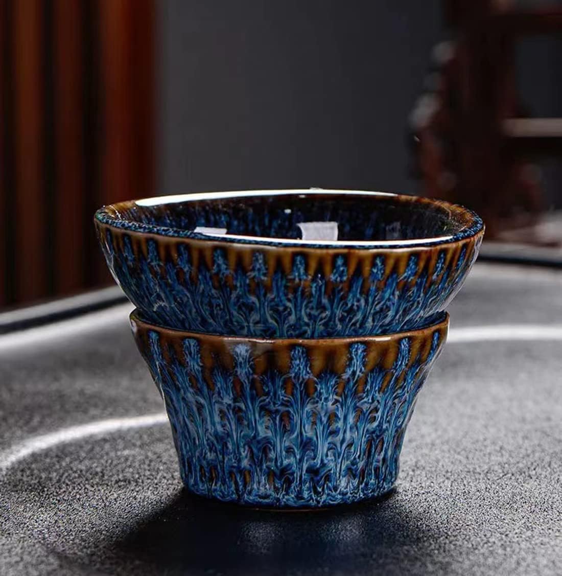 CHANJOON Chinese Ceramic Kung Fu Tea Set, 9-Piece Adult Tea Set Afternoon Tea Pot Set, Gift Boxed Set Perfect for Tea Lovers… (Blumen Teekanne)