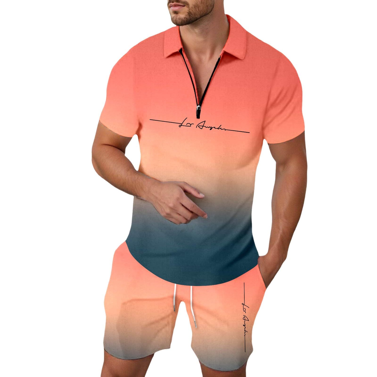 Ensemble Short Homme imprimé manches courtes mode estivale décontractée léger - 5